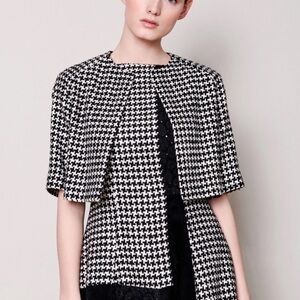 TALBOT RUNHOF - B/W Nununu Cropped Dress Topper Open-Front Jacket - Women's 2/32